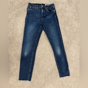 Rag & Bone Blue Skinny Jeans with Distressed Details